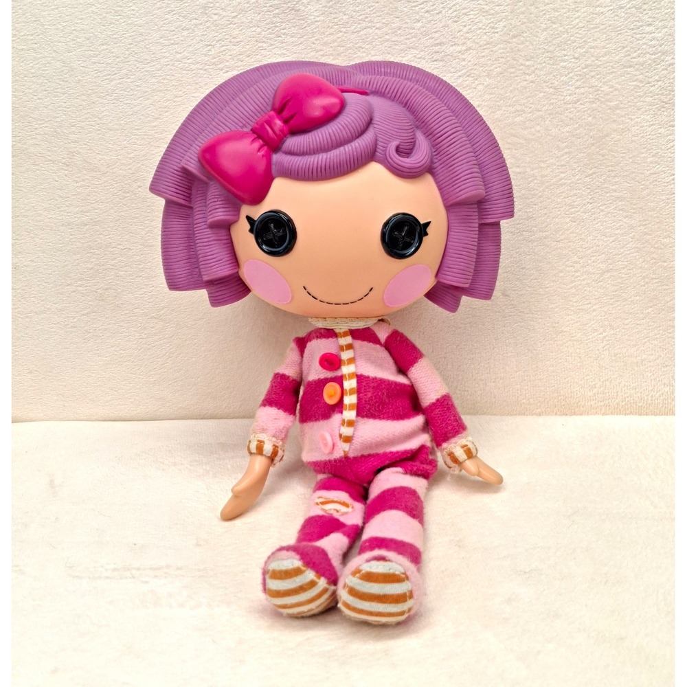 Lalaloopsy Pillow Featherbed Full Size 12" Doll MGA Pink Striped Pajamas READ